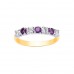 9ct Gold Amethyst and White Cubic Zirconia Eternity Ring