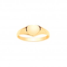 9ct Gold Childs Heart Signet Ring 