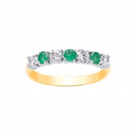 9ct Gold Emerald and White Cubic Zirconia Eternity Ring