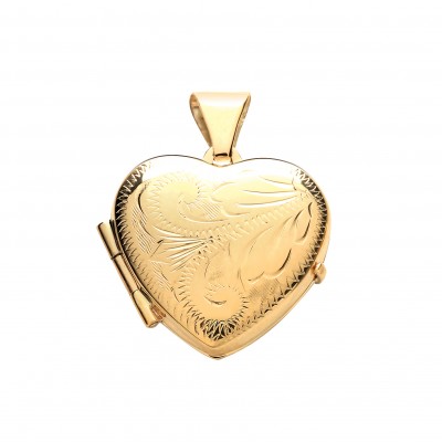 9ct Gold Engraved Heart Locket 2.22gms