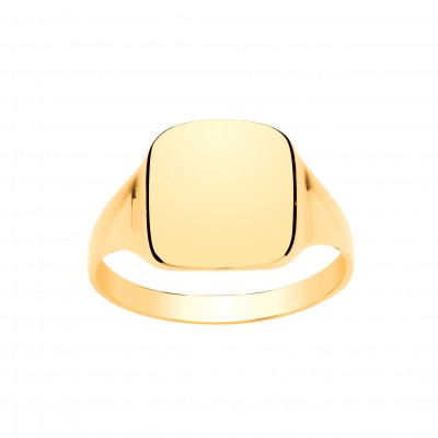 9ct Gold Gents Cushion Signet Ring 