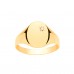 9ct Gold Gents Diamond Set Oval Signet Ring 