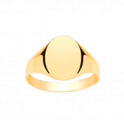 9ct Gold Gents Oval Signet Ring 