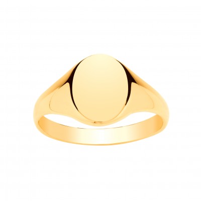 9ct Gold Gents Heavyweight Oval Signet Ring 