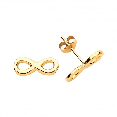 9ct Gold Infinity Stud Earrings