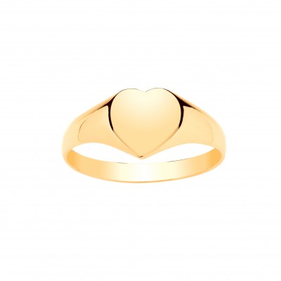 9ct Gold Ladies Heart Signet Ring 