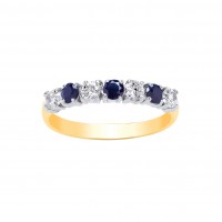 9ct Gold Sapphire and White Cubic Zirconia Eternity Ring