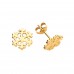 9ct Gold Snowflake Stud Earrings