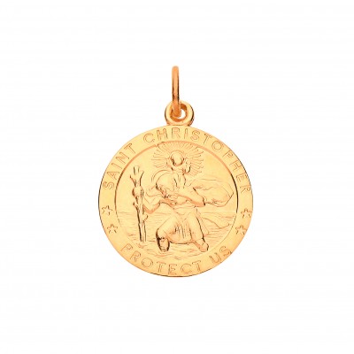 9ct Gold "Protect Us" St. Christopher Pendant