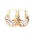 9ct Two Colour Gold Round Creole Earrings