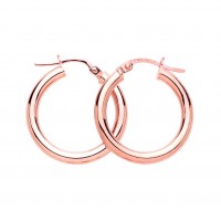 9ct Rose Gold 18mm Round Creole Earrings