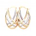 9ct Two Colour Gold Oval Creole Earrings