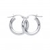 9ct White Gold 15mm Round Creole Earrings