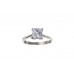 9ct White Gold 6mm Square White Cubic Zirconia Solitaire Ring