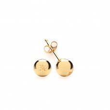 9ct Gold 5mm Diamond Cut Ball Stud Earrings