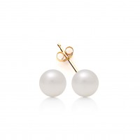9ct Gold 6mm Simulated Pearl Stud Earrings