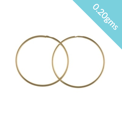 9ct Gold 14mm Hoop Earrings 0.20gms