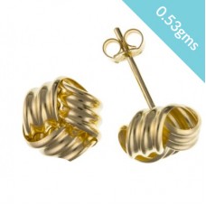 9ct Gold Knot Stud Earrings 0.53gms
