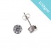9ct White Gold 6mm White Cubic Zirconia Stud Earrings 0.92gms