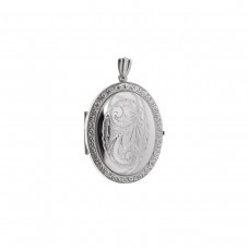 Silver 4 Picture Family Engraved Oval Locket  8.70gms