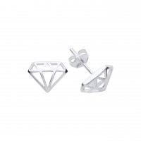 Silver "Diamond" Stud Earrings