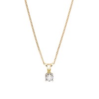 9ct Gold 0.15ct Diamond Pendant And 18'' Curb Chain