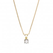 9ct Gold 0.15ct Diamond Pendant And 18'' Curb Chain