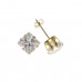 9ct Gold 6mm Square White Cubic Zirconia Stud Earrings 0.78gms
