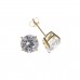 9ct Gold 7mm White Cubic Zirconia Stud Earrings