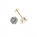 9ct Gold 8mm White Cubic Zirconia Stud Earrings