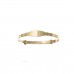 9ct Gold Childs Diamond Cut Expanding Bangle With Identity Plate