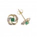 9ct Gold Emerald Stud Earrings 