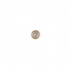 9ct Gold Gents White Cubic Zirconia Single Stud Earring 0.28gms