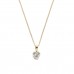 9ct Gold Heart White Cubic Zirconia Pendant And 18'' Curb Chain