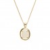 9ct Gold Oval Real Opal Pendant And 18'' Curb Chain