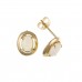9ct Gold Oval Real Opal Stud Earrings