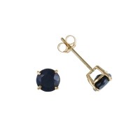 9ct Gold Round Sapphire Stud Earrings 0.64gms