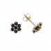 9ct Gold Sapphire Cluster Stud Earrings
