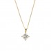 9ct Gold Square White Cubic Zirconia Pendant And 18'' Curb Chain