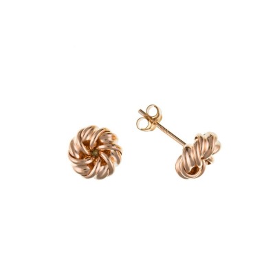 9ct Rose Gold Knot Stud Earrings 0.63gms