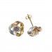 9ct Three Colour Gold Cubic Zirconia Knot Stud Earrings