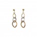 9ct Three Colour Gold Open Drop Earrings 1.65gms
