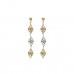 9ct Three Colour Gold Openwork Drop Earrings