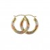 9ct Three Colour Gold Round Creole Earrings