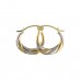 9ct Two Colour Gold Creole Earring 