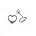 9ct White Gold Open Heart Stud Earrings