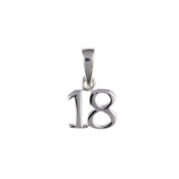 Silver ''18'' Charm Pendant