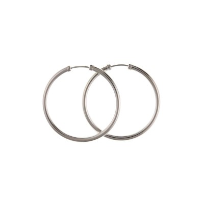 Silver 60mm Plain Hoop Earrings