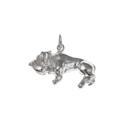 Silver Bulldog Charm Pendant