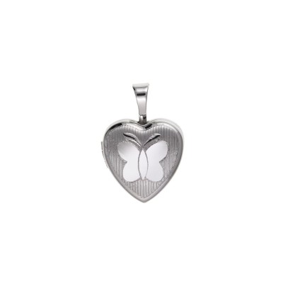 Silver Butterfly Heart Locket